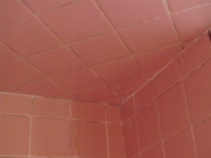 Dirty bathroom grout