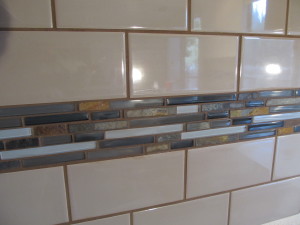 Accent Tiles of glass and slate