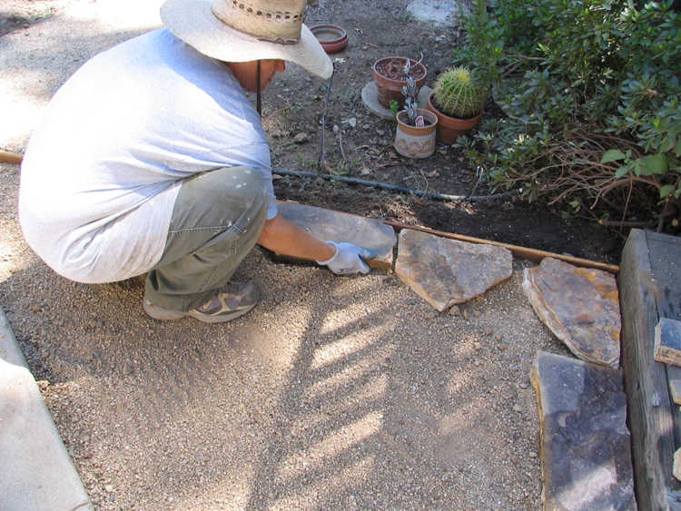 Laying a flagstone pathway